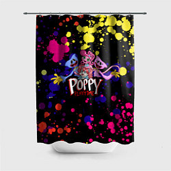 Шторка для душа Poppy Playtime Huggy, Kissy, Poppy, Mommy Long Leg, цвет: 3D-принт