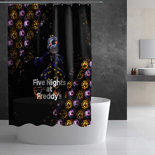 Шторка для ванной Five Nights at Freddys Луна паттерн / 3D-принт – фото 2
