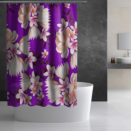 Шторка для ванной Цветы Фиолетовый Цветок / 3D-принт – фото 2