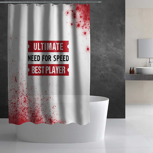 Шторка для ванной Need for Speed таблички Ultimate и Best Player / 3D-принт – фото 2