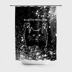 Шторка для душа Bullet For My Valentine Rock Cat, цвет: 3D-принт