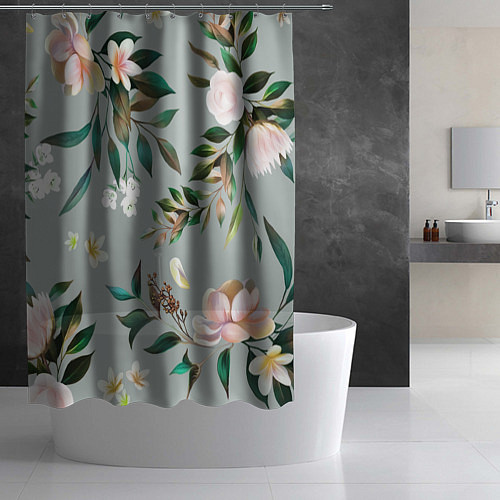 Шторка для ванной Цветы Цветочный Букет / 3D-принт – фото 2