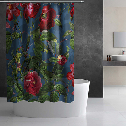 Шторка для ванной Цветы Розы В Саду / 3D-принт – фото 2