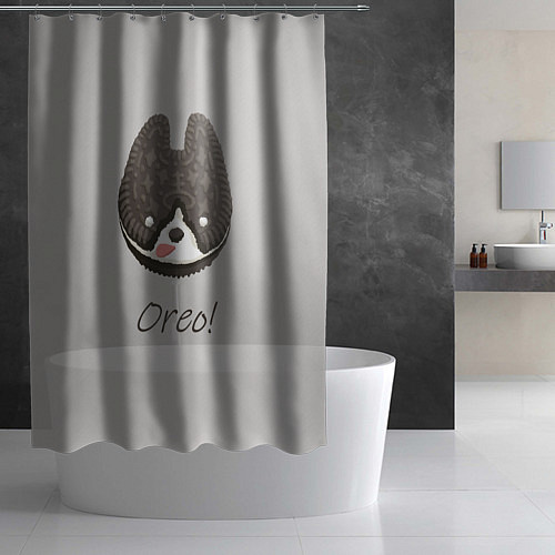 Шторка для ванной Oreo! Пёсик из офиса разработчиков Sky / 3D-принт – фото 2