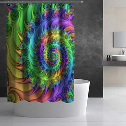 Шторка для душа Красочная фрактальная спираль Узор Colorful fracta, цвет: 3D-принт — фото 2
