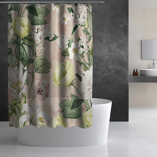 Шторка для ванной Цветы Свадебный Букет / 3D-принт – фото 2