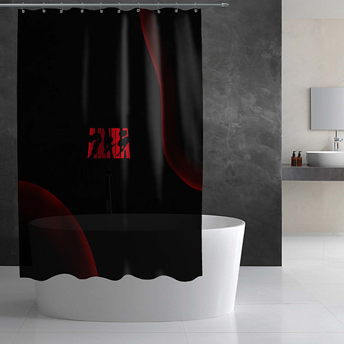 Шторка для ванной Аниме Акира черный принт / 3D-принт – фото 2