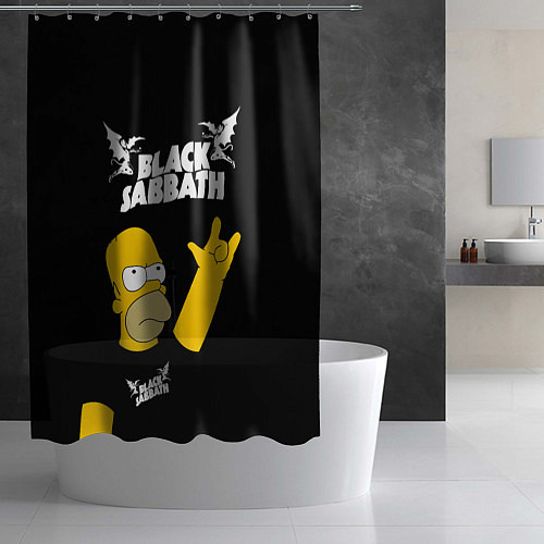 Шторка для ванной Black Sabbath Гомер Симпсон Simpsons / 3D-принт – фото 2