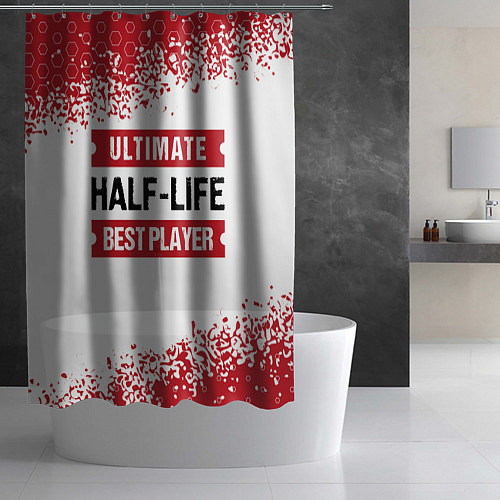 Шторка для ванной Half-Life: красные таблички Best Player и Ultimate / 3D-принт – фото 2
