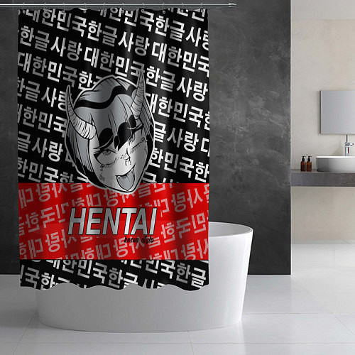 Шторка для ванной HENTAI AHEGAO ХЕНТАЙ АХЭГАО / 3D-принт – фото 2