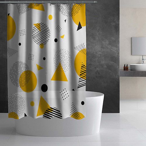Шторка для ванной GEOMETRIC INTERWEAVING OF SHAPES / 3D-принт – фото 2