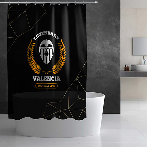 Шторка для ванной Лого Valencia и надпись Legendary Football Club на / 3D-принт – фото 2