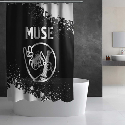 Шторка для ванной Muse КОТ Брызги / 3D-принт – фото 2