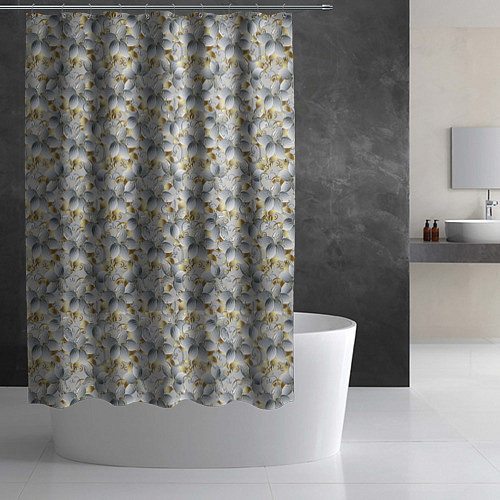 Шторка для ванной Абстрактные нежные цветочки / 3D-принт – фото 2