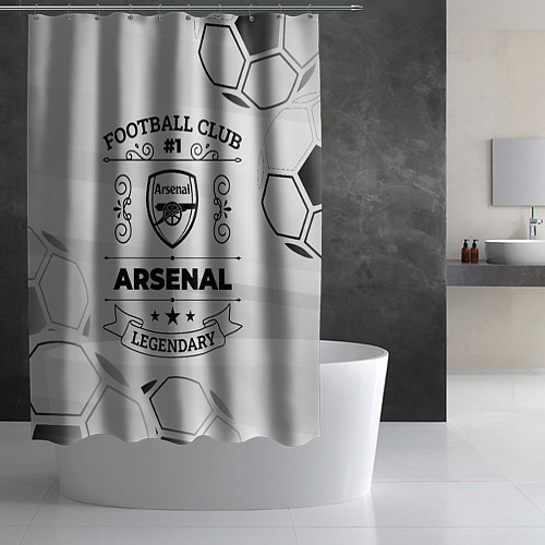 Шторка для ванной Arsenal Football Club Number 1 Legendary / 3D-принт – фото 2