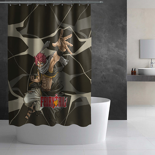 Шторка для ванной Хвост Феи - Нацу Драгнил / 3D-принт – фото 2