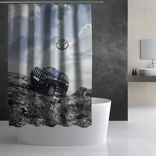 Шторка для ванной Toyota Land Cruiser Prado на скальных камнях Mount / 3D-принт – фото 2