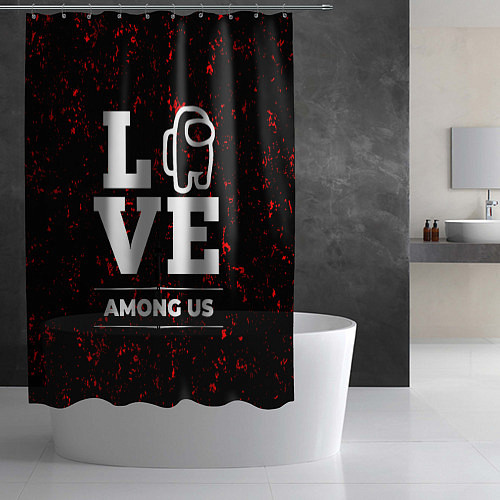 Шторка для ванной Among Us Love Классика / 3D-принт – фото 2