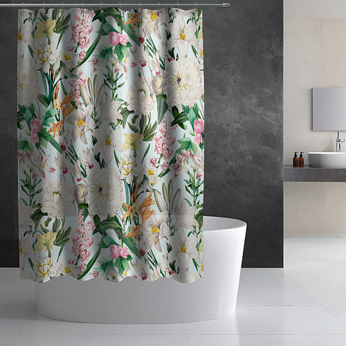 Шторка для ванной Цветы Для Невесты / 3D-принт – фото 2