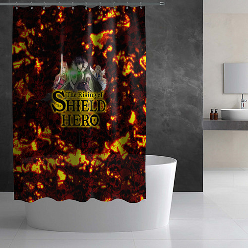 Шторка для ванной The Rising of the Shield Hero персонажи на фоне че / 3D-принт – фото 2