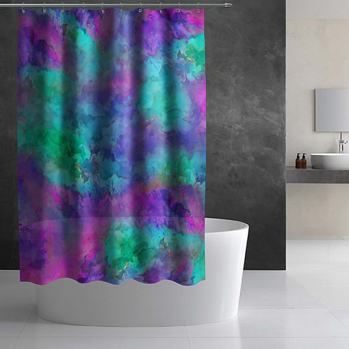 Шторка для ванной Красочный летний паттерн / 3D-принт – фото 2