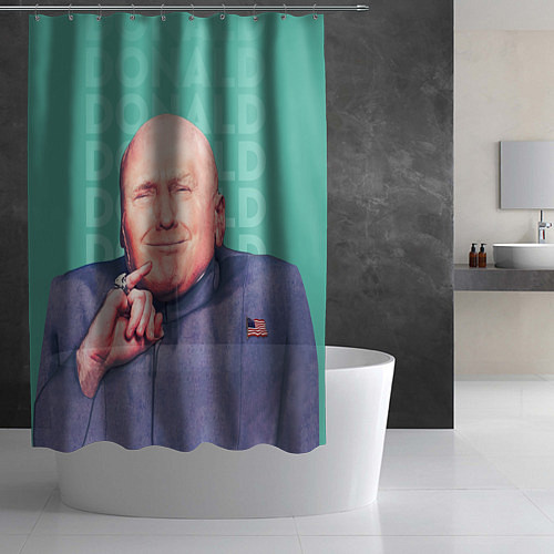 Шторка для ванной Дональд Трамп, Доктор Зло / 3D-принт – фото 2