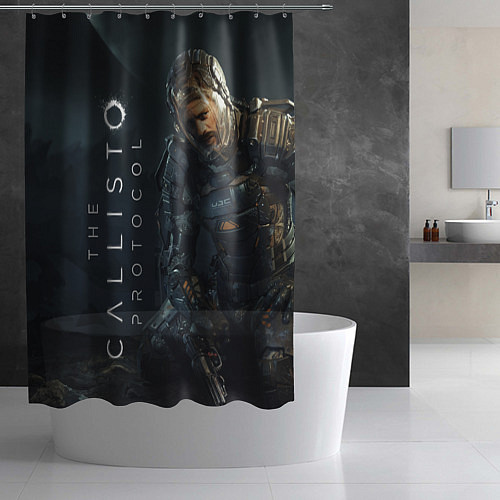 Шторка для ванной Джейкоб на коленях Callisto Protocol / 3D-принт – фото 2