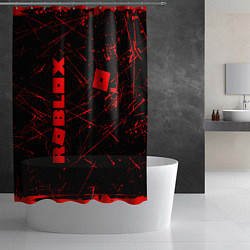 Шторка для душа ROBLOX красный логотип, цвет: 3D-принт — фото 2
