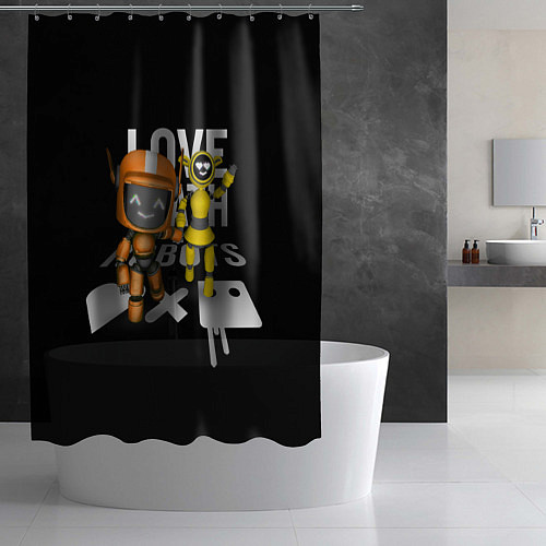 Шторка для ванной 3д роботы с подписью / 3D-принт – фото 2