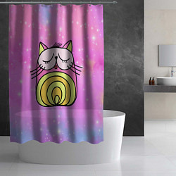 Шторка для душа Абстрактный круглый котик, цвет: 3D-принт — фото 2