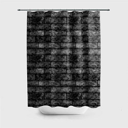 Шторка для душа Стена из черного кирпича Лофт, цвет: 3D-принт