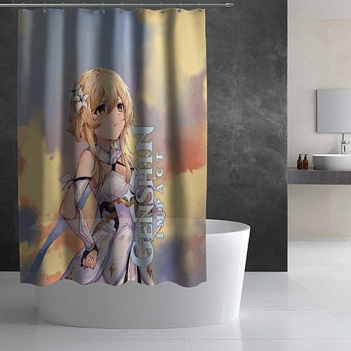 Шторка для ванной Путешественница из Genshin Impact / 3D-принт – фото 2