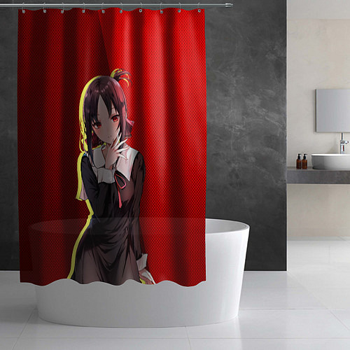 Шторка для ванной Кагуя кокетливо улыбается / 3D-принт – фото 2