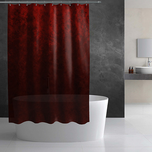 Шторка для ванной Мраморный красно-черный градиент / 3D-принт – фото 2