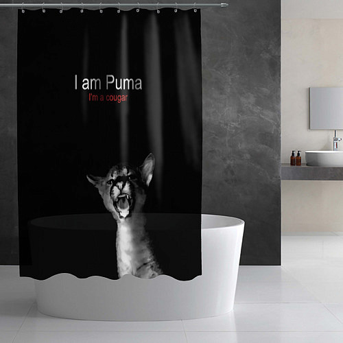 Шторка для ванной Im a Puma Im a cougar / 3D-принт – фото 2