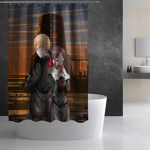 Шторка для ванной Госпожа Кагуя Love is war Синомия Миюки Сироганэ / 3D-принт – фото 2