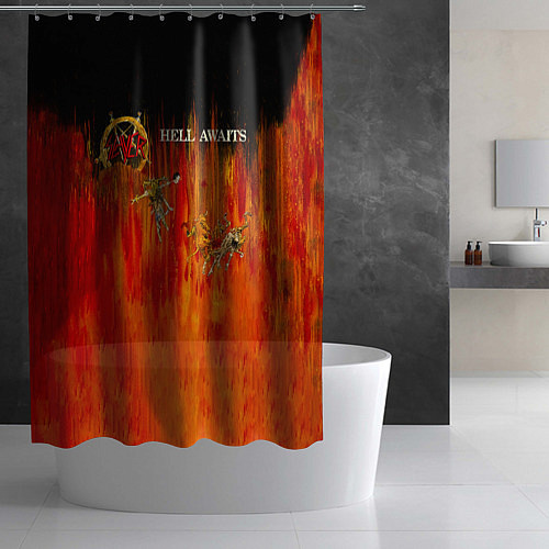 Шторка для ванной Hell Awaits - Slayer / 3D-принт – фото 2