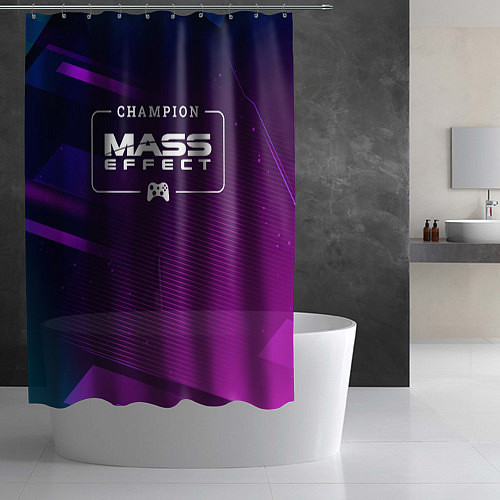 Шторка для ванной Mass Effect Gaming Champion: рамка с лого и джойст / 3D-принт – фото 2