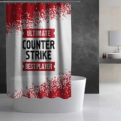Шторка для душа Counter Strike: красные таблички Best Player и Ult, цвет: 3D-принт — фото 2