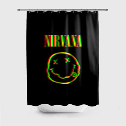 Шторка для душа Nirvana глитч, цвет: 3D-принт