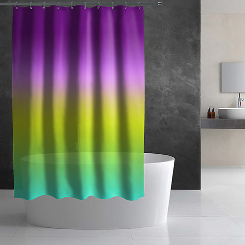 Шторка для ванной Multicolored Ombre gradient / 3D-принт – фото 2