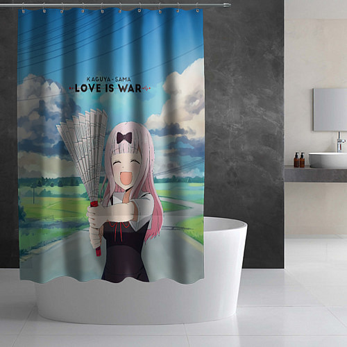 Шторка для ванной Love is war / 3D-принт – фото 2