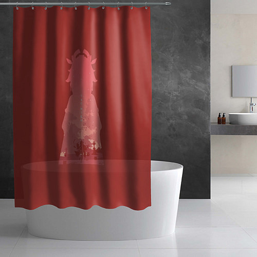 Шторка для ванной Яэ Мико на прогулке / 3D-принт – фото 2