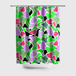 Шторка для душа Abstract pattern green pink spots, цвет: 3D-принт