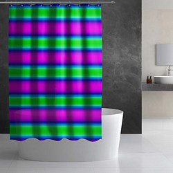 Шторка для душа Зеленый и фиолетовые яркие неоновые полосы striped, цвет: 3D-принт — фото 2