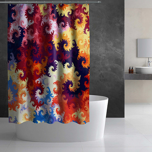 Шторка для ванной Красочный фрактальный паттерн Fashion trend / 3D-принт – фото 2