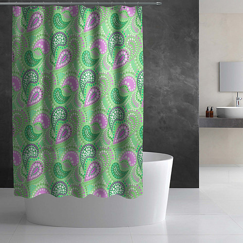 Шторка для ванной Turkish cucumber green background / 3D-принт – фото 2