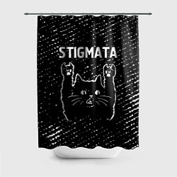 Шторка для душа Группа Stigmata и Рок Кот, цвет: 3D-принт