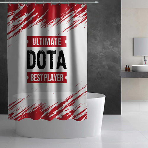 Шторка для ванной Dota: красные таблички Best Player и Ultimate / 3D-принт – фото 2