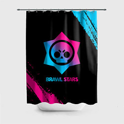 Шторка для душа Brawl Stars Neon Gradient, цвет: 3D-принт